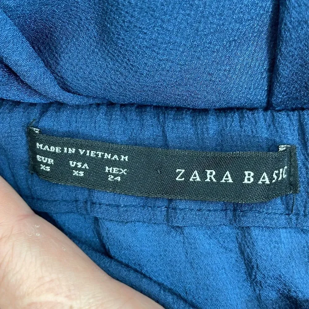 Zara Basics Dark Blue A line skirt size XS